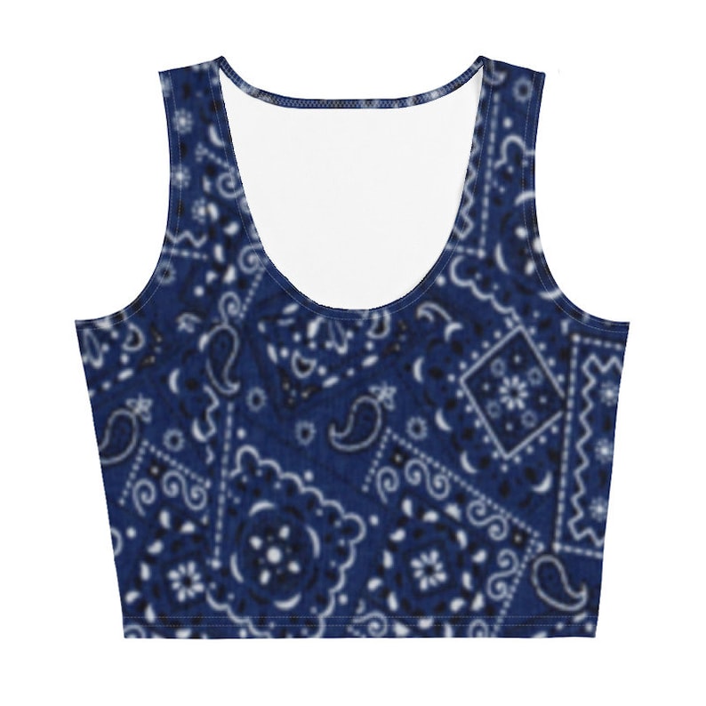 Blue Bandana Crop Top
