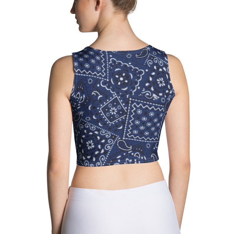 Blue Bandana Crop Top