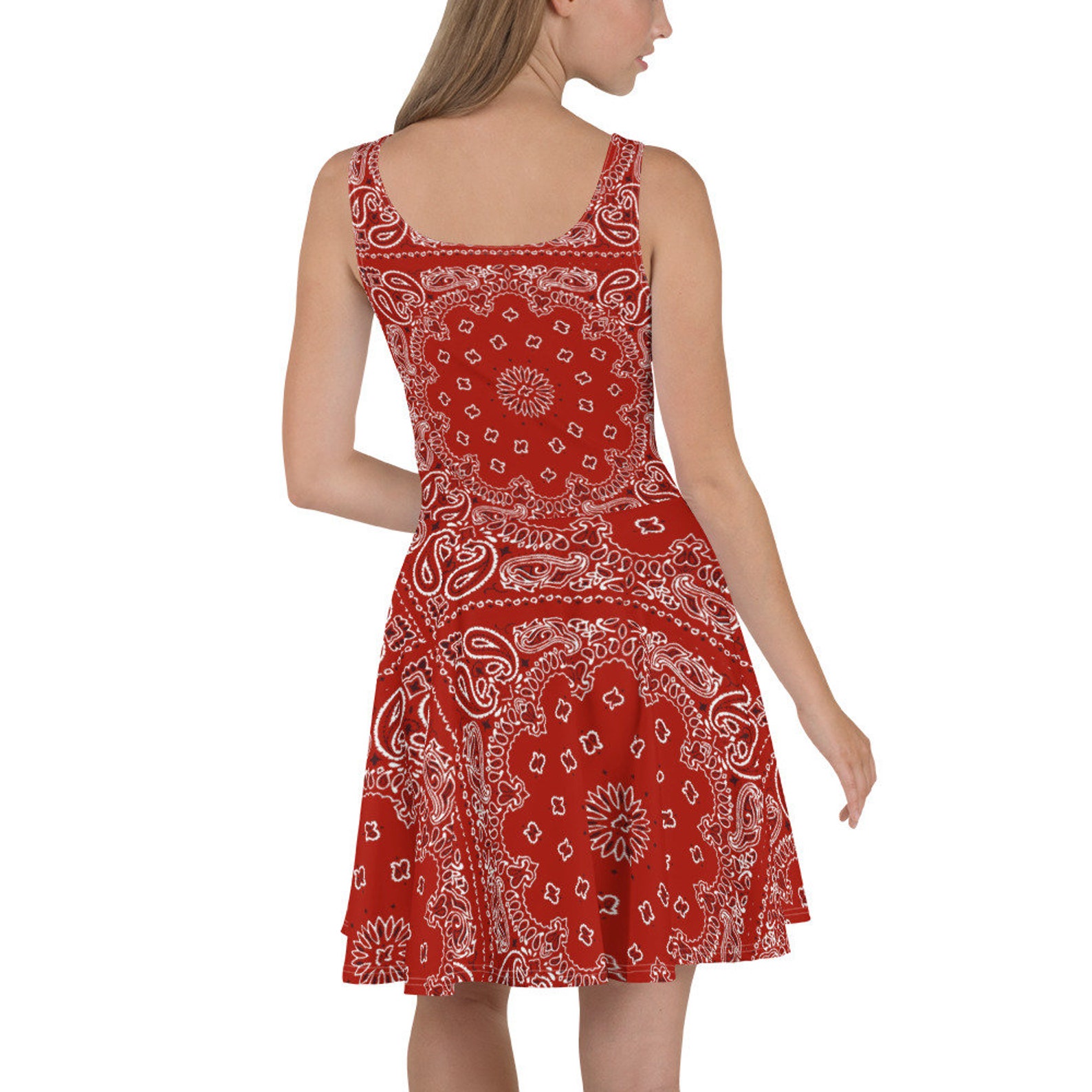 Red Bandana Skater Dress Etsy