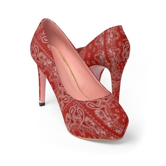 red bandana heels
