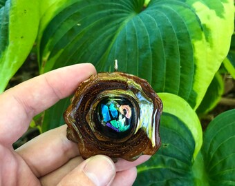 Glass Pinecone Pendant - Medium