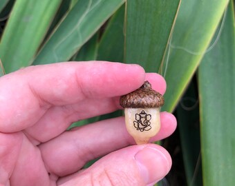 Golden Calcite Ganesha Acorn Pendant