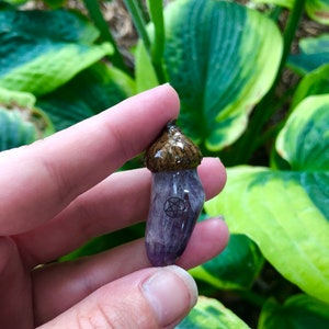 Amethyst Pentagram Acorn Necklace