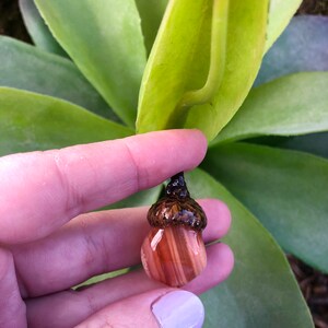 Red Agate Acorn Pendant