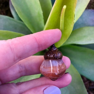 Red Agate Acorn Pendant