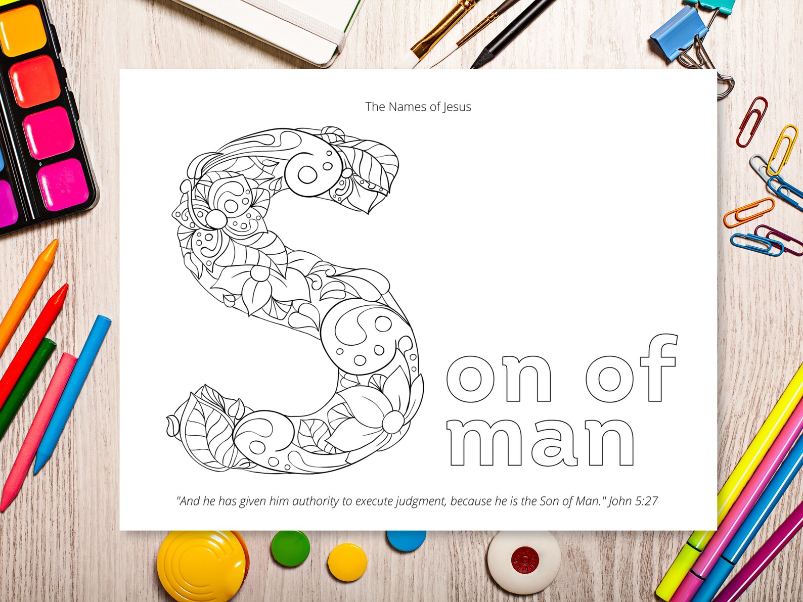 PRINTABLE Names of Jesus Coloring Pages, Sunday School, Homeschool ...