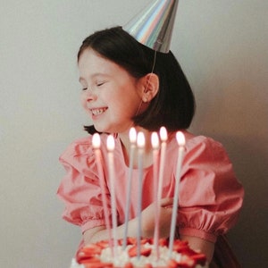 Conjunto de 12 velas de pastel de cumpleaños / fiesta de cumpleaños / decoración del primer cumpleaños / velas de pastel altas / velas de cumpleaños largas de soja / vela de color custum