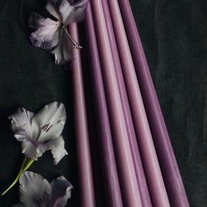 Juego de 4 - Velas altas de lavanda 4,8,12 / Velas cónicas / Velas de soja / Velas de cena / Decoraciones de mesa / Cirios de boda / Decorativos