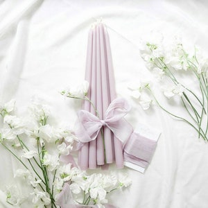 Pack of 4 Tall Candles -  4,8,12 | Purple Candles | Soy Candles | Lavender | Dinner Candle | Table Decorations | Wedding Tapers