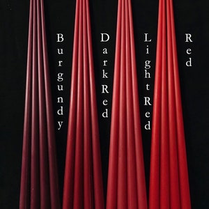Set of 4 Red Taper Candles - 4,6,8,12 | New Year Candles  | Soy Candles | Dinner Candle | Table Decorations | Wedding Tapers | Decorative