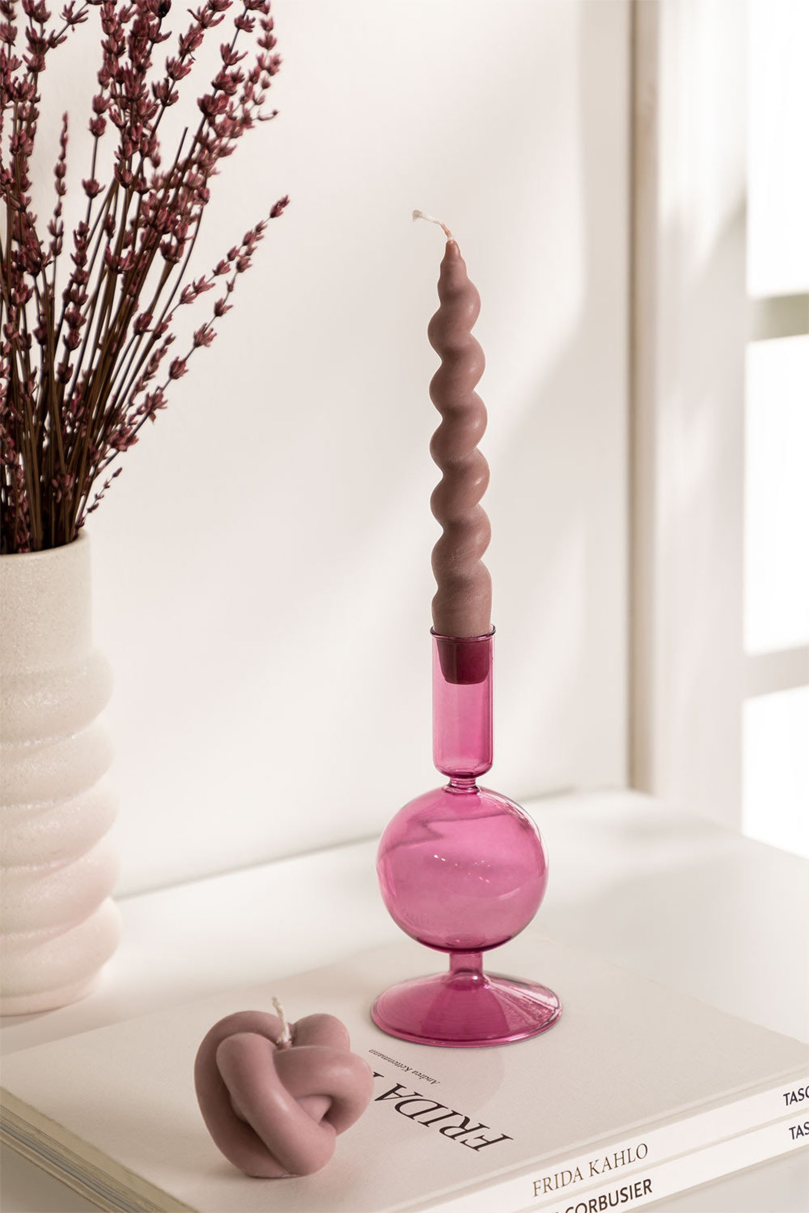 Twist 2 Taper Candle 100 Beeswax, Spiral Taper Candles, Unique Candles