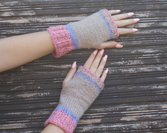 Christmas gift,Wool wrist arm warmers,gift for girlfriend,fall fashion gloves,winter knitted fingerless gloves mittens,knit hand warmers