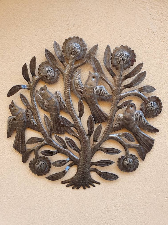 Signs Bohemian Artwork Tree of life painte Contemporary iron decoration