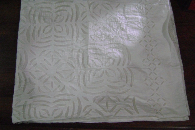 Black Queen Size Cutwork Kantha Quilt Unique Applique Hand Embroidered Kantha