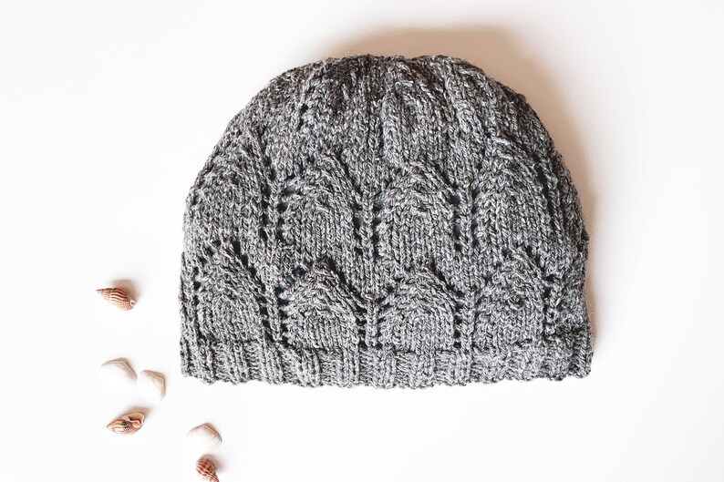 Hat Gray Chevron Hat Grey Heather winter Hat hand knitted Hat