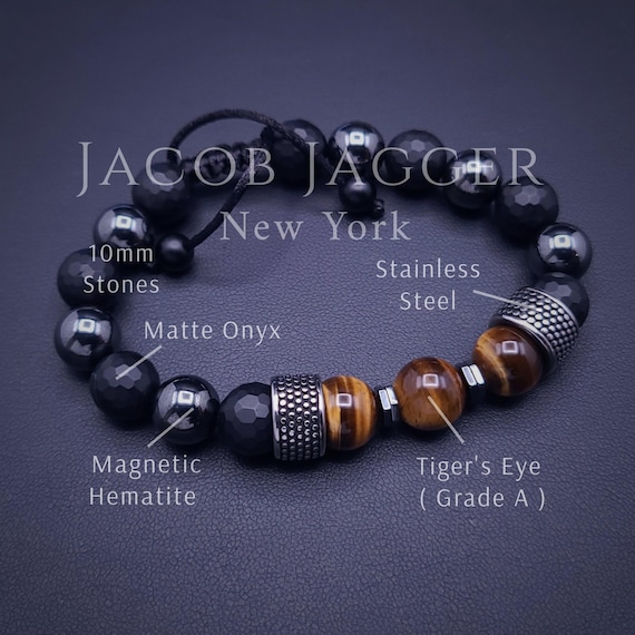 Bracelet Magnétique En Hématite Et Œil De Tigre - Bélier/Gémeaux - Style Bohème