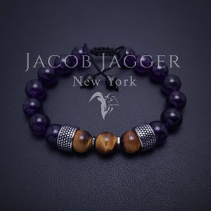 Glamorous Tigereye Tea Crystal Amethyst Black Bracelets