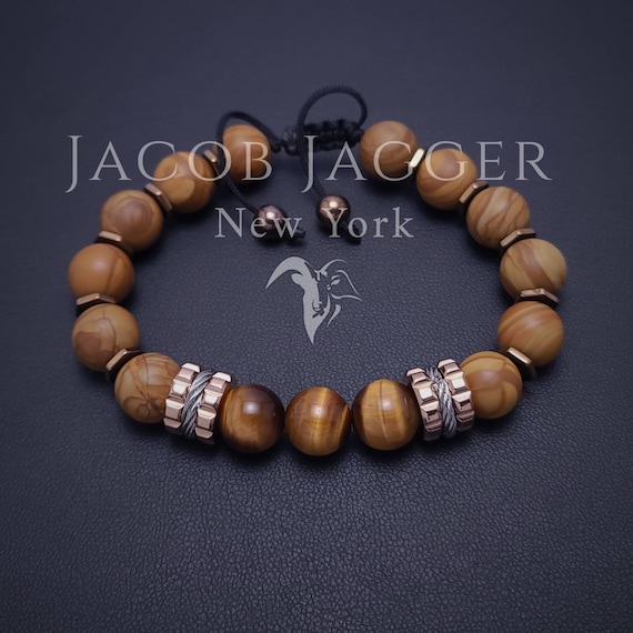 Wood Grain Stone With Rose beads Wood Grain Stone With Rose beads
