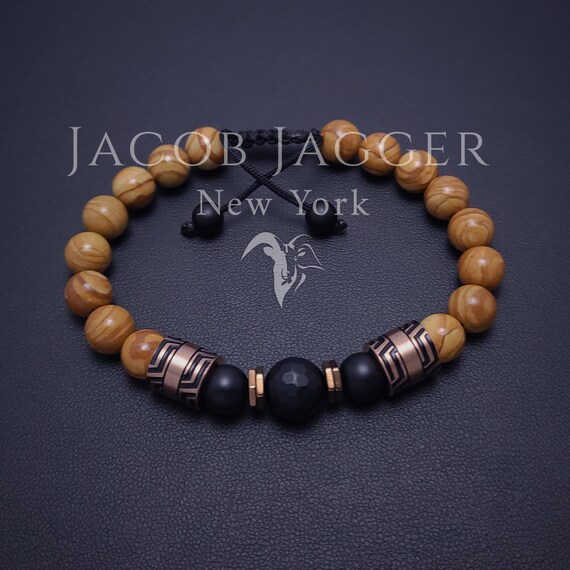 Wood Grain Stone With Rose beads Wood Grain Stone With Rose beads