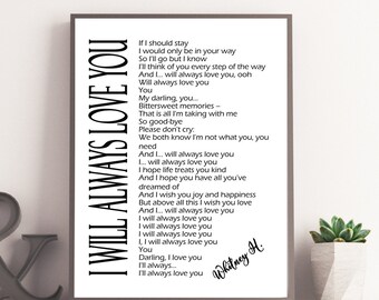Whitney Houston Song Lyrics R B 90s Music Poster Etsy
