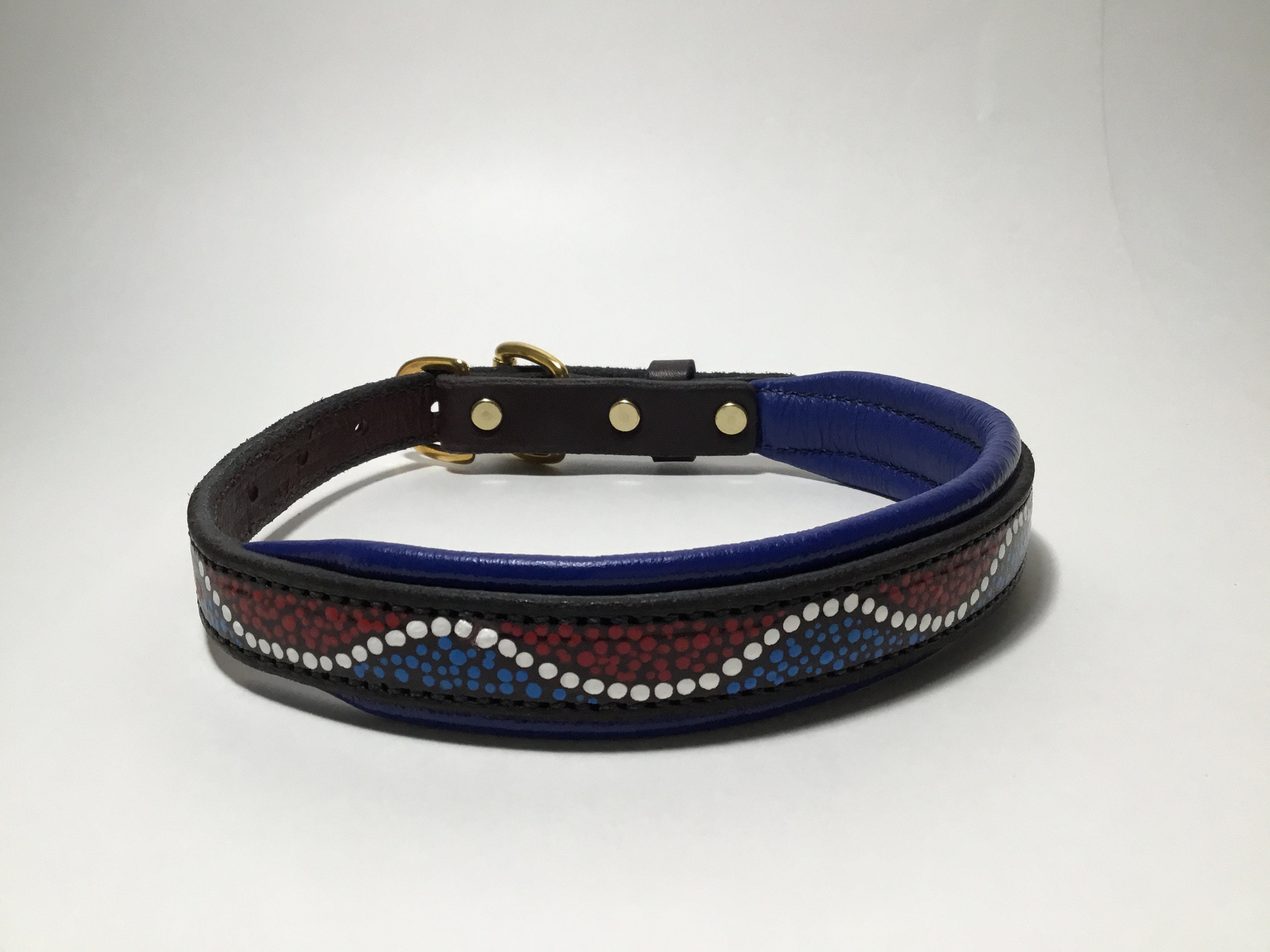 Dog Collar. Leather Hand Painted Size C. Fits 14 17 Neck. Etsy UK