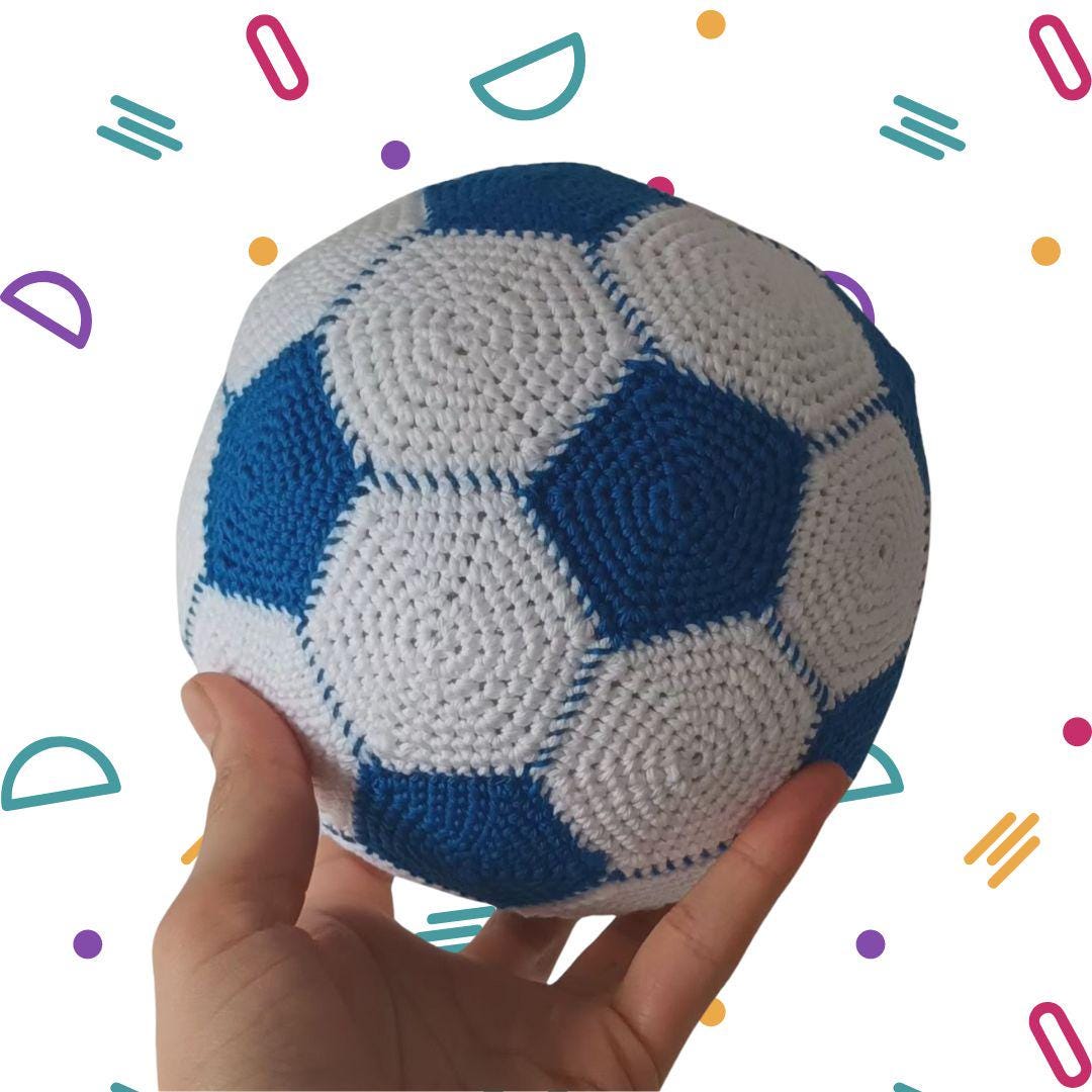 Football Bumpy Ball 100% Cotton ... Baby Football / Soccer Ball ... Handmade Crochet Sports ...