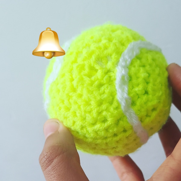 Baby Tennis ball With Rattle Sound .. handmade crochet sports ball .. soft toy