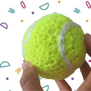 Baby Tennis Ball ... Handmade Crochet Sports Ball ... Soft Toy ... With or Without Rattle Sound