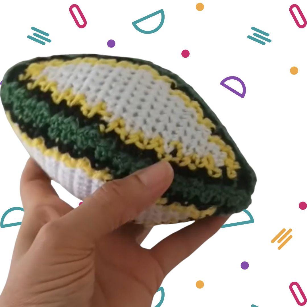 Hand Made Rugby Handmade Crochet Baby Size Rugby Ball | Soft Toy | Newborn / Baby ...