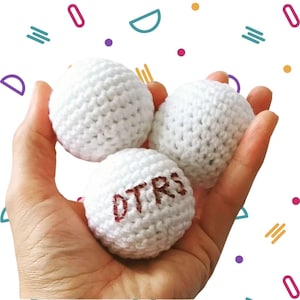 Set of 3 Crochet Baby Golf Balls: Handmade Soft Toy