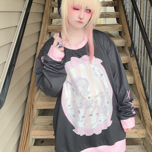 Pastel Goth Sweatshirt Yami Kawaii Pastel Goth Clothing Etsy