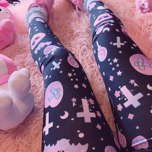 Pastel Goth Leggings Yami Kawaii Kawaii Clothing Pastel Etsy