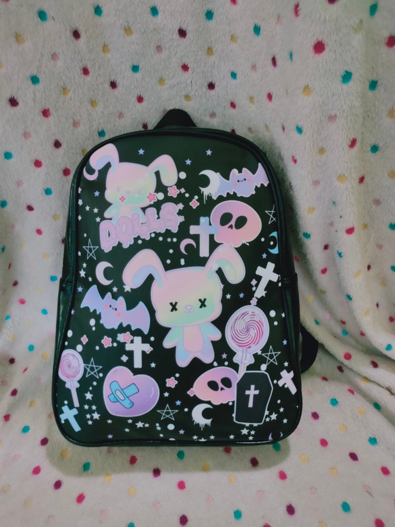 Spooky Yami Kawaii Pastel Goth Kawaii Backpack Spooky Etsy