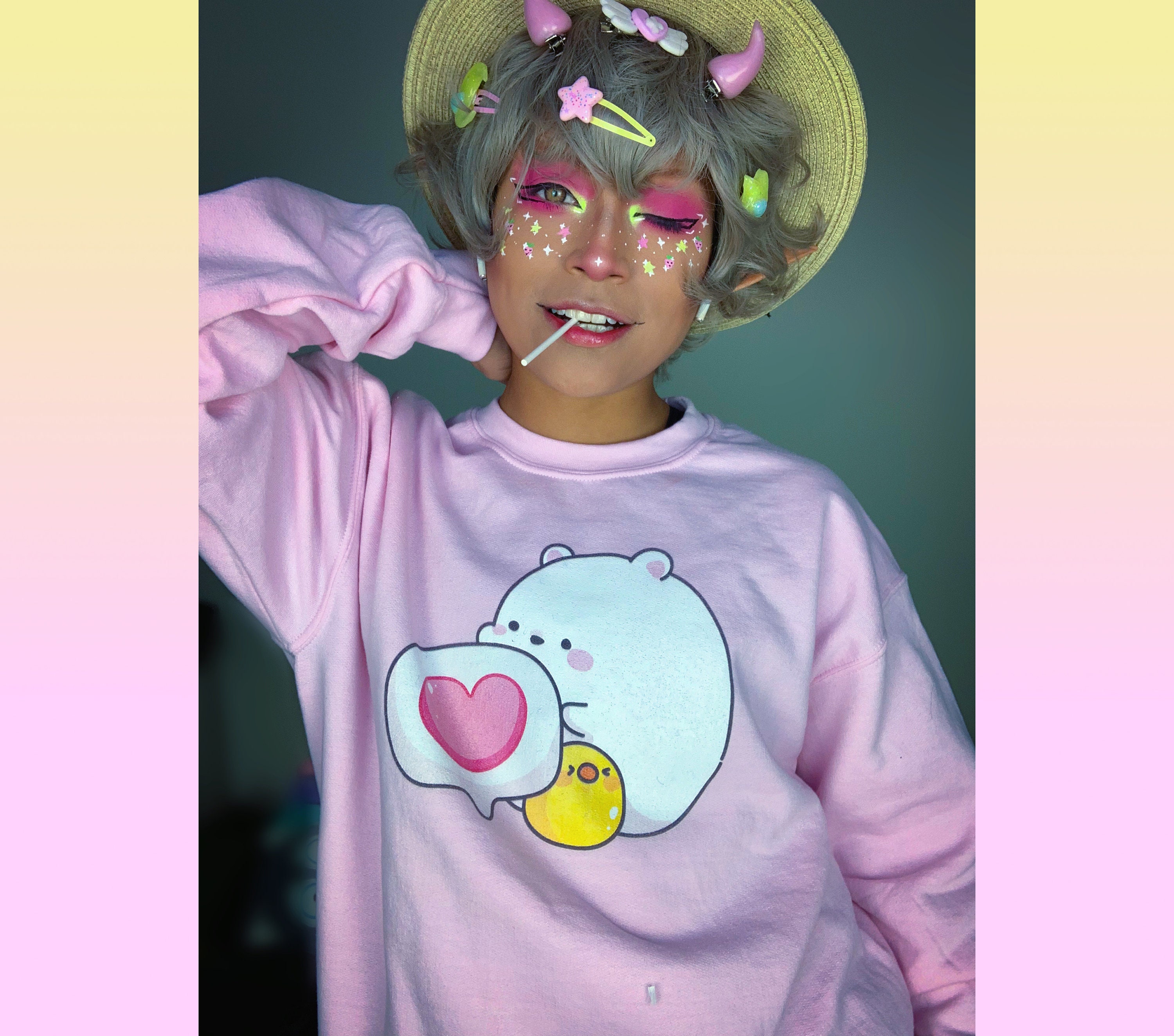 Kawaii sweatshirt Kawaii clothing Kawaii aesthetic Yume Etsy