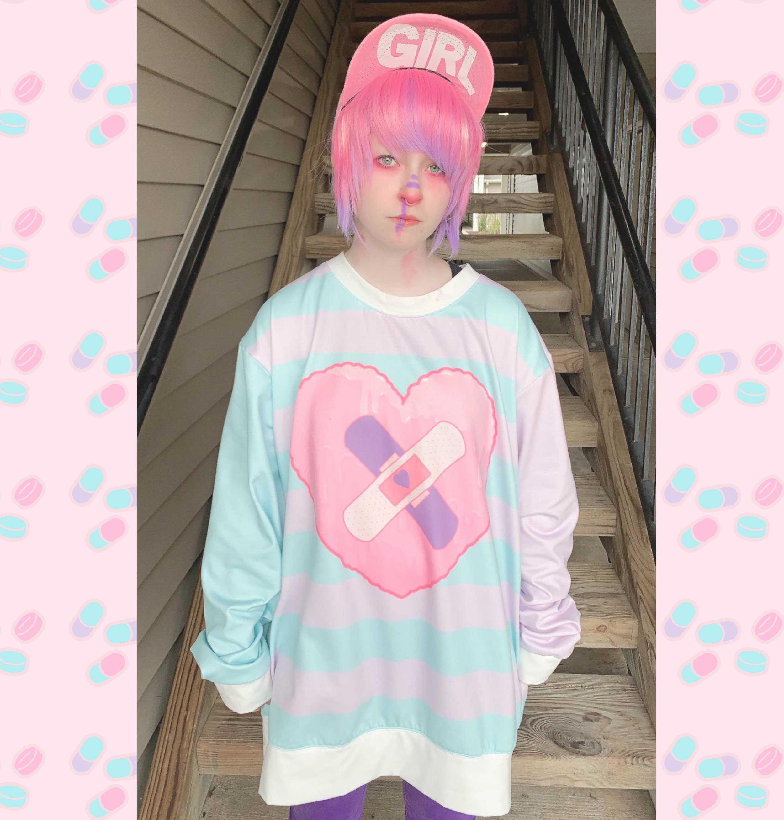 Menhera Kei Yami Kawaii Clothing Pastel Goth Sweatshirt Etsy