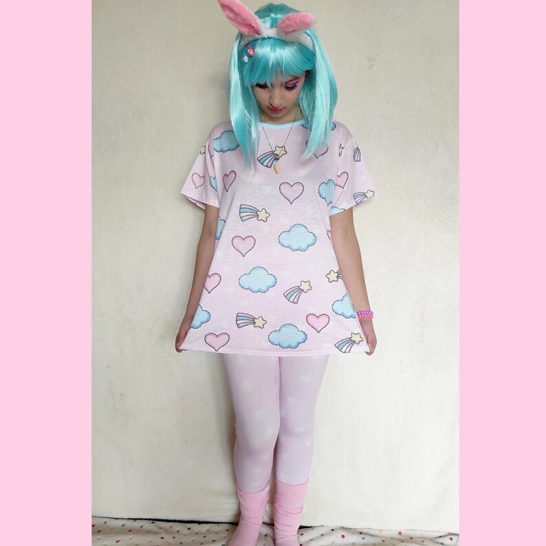 Kawaii Clothing Kawaii Leggings Yume Kawaii Pastel Clothing Etsy
