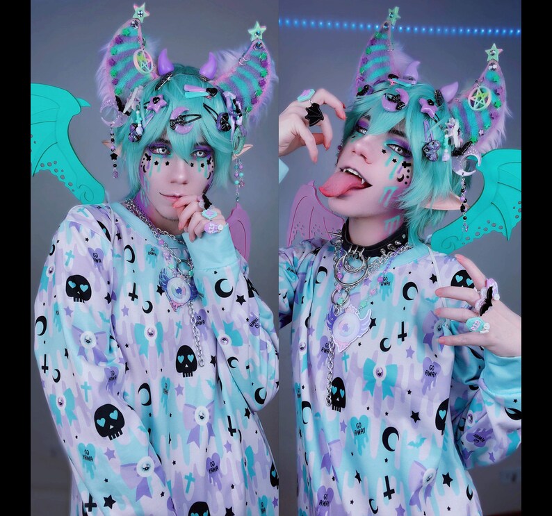 Pastel goth sweatshirt Kawaii clothing Yami Kawaii Etsy