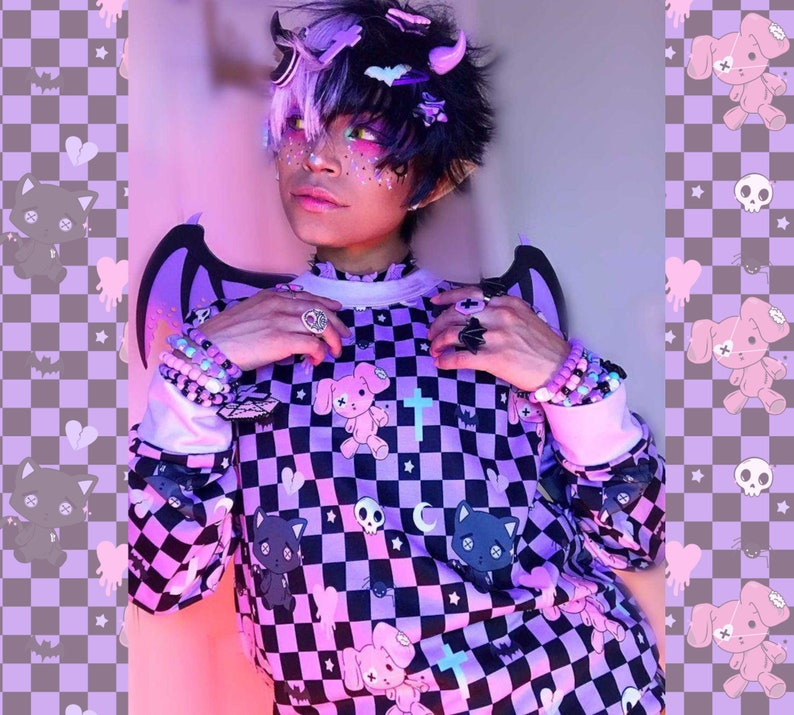 Pastel Goth Sweatshirt Yami Kawaii Pastel Goth Clothing Etsy