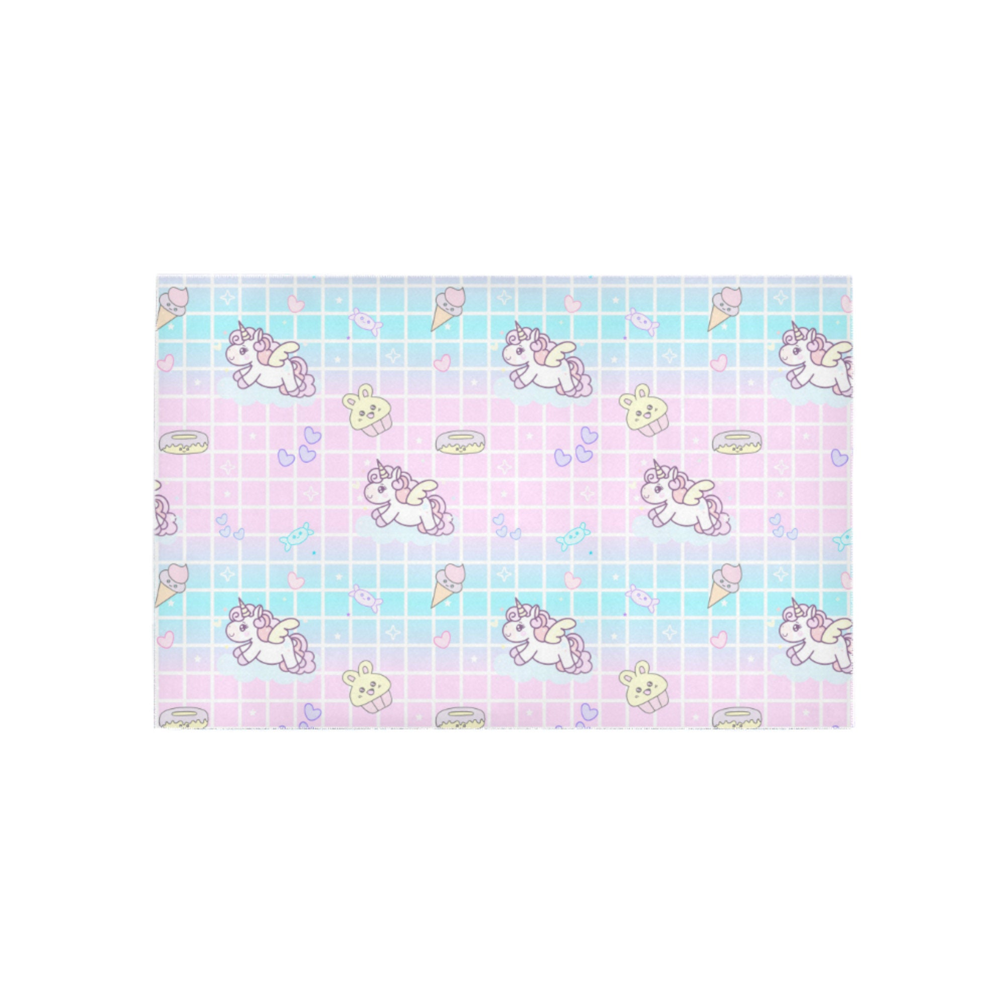 Kawaii Area Rug Unicorn Fairy Kei Pastel Rug Kawaii Etsy