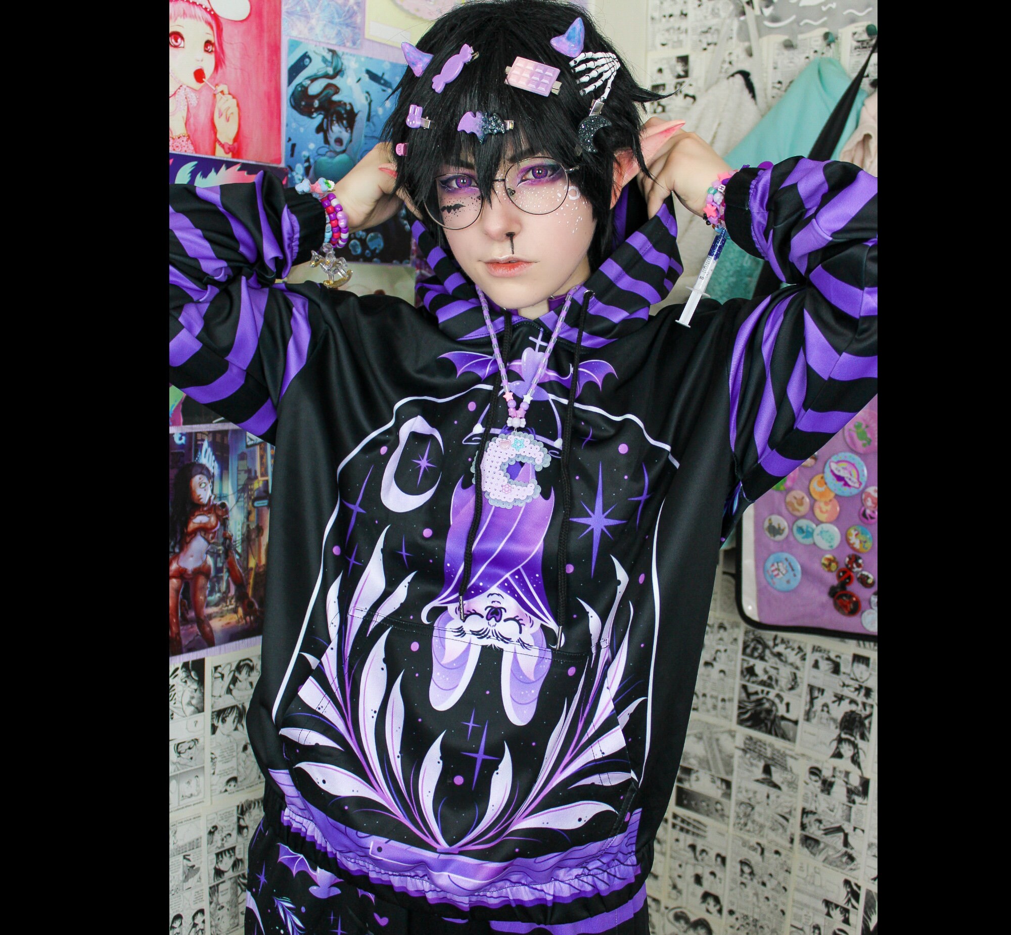 Pastel goth hoodie Yami Kawaii Kawaii hoodie Pastel goth Etsy