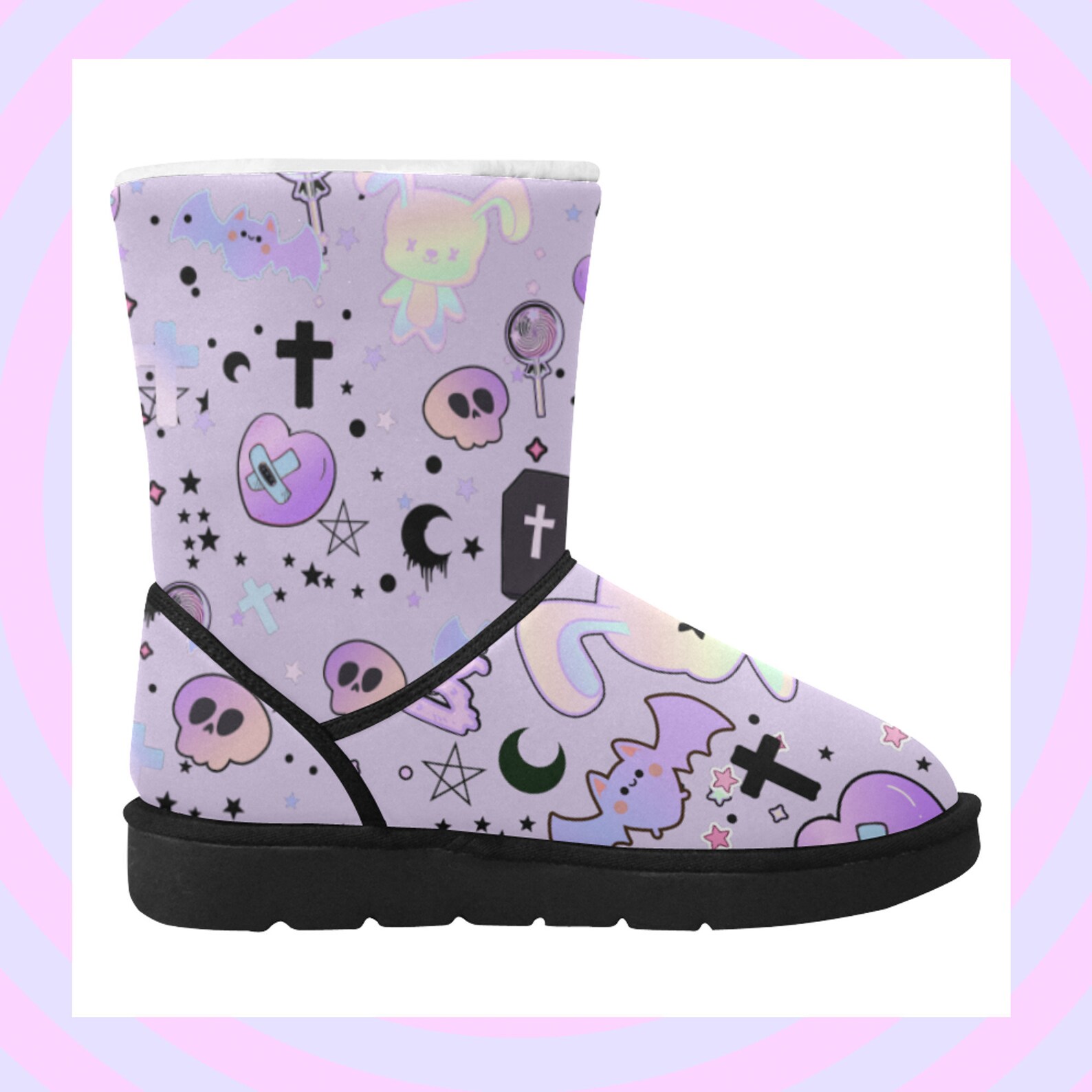 Pastel goth Kawaii boots Fairy Kei Kawaii shoes Yume Etsy