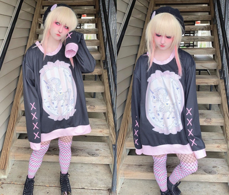 Pastel Goth Sweatshirt Yami Kawaii Pastel Goth Clothing Etsy