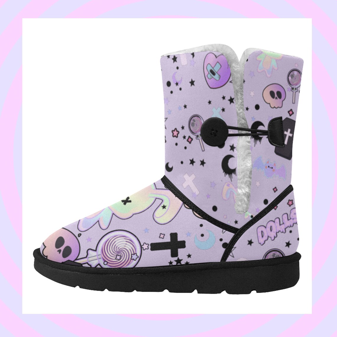Pastel goth Kawaii boots Fairy Kei Kawaii shoes Yume Etsy