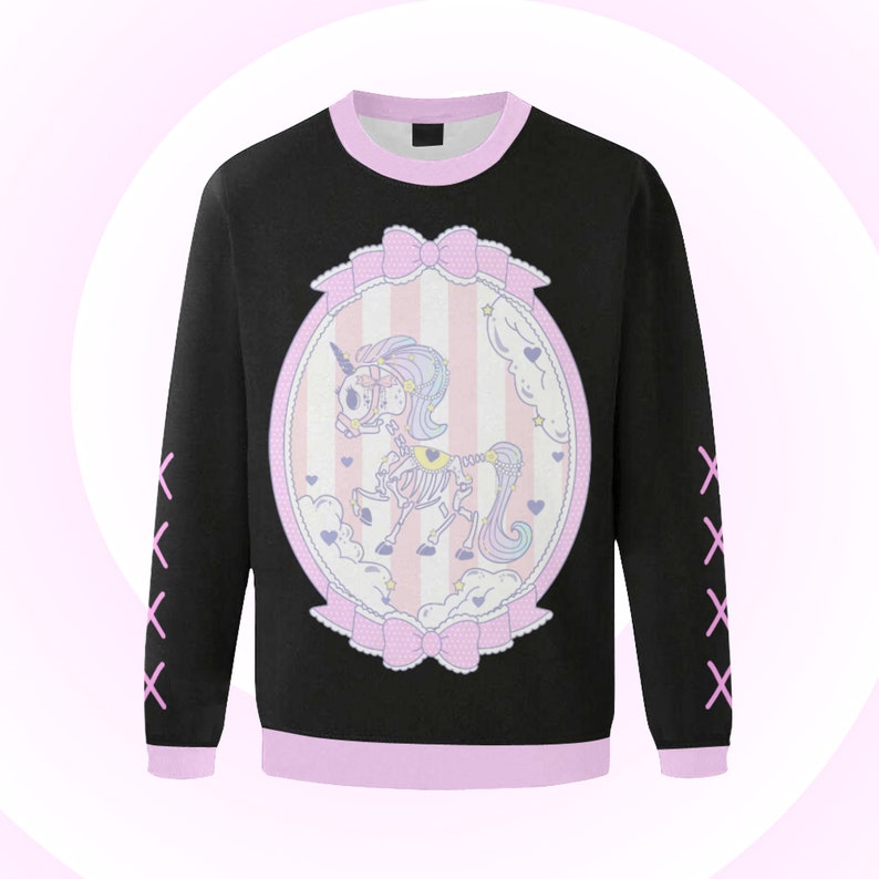 Pastel Goth Sweatshirt Yami Kawaii Pastel Goth Clothing Etsy