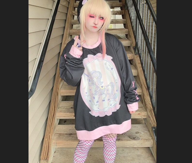 Pastel Goth Sweatshirt Yami Kawaii Pastel Goth Clothing Etsy