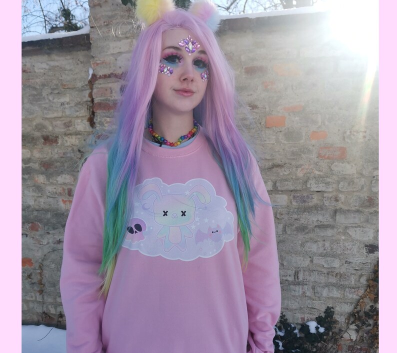Pastel Goth Sweatshirt Kawaii Clothing Yami Kawaii Pastel Etsy