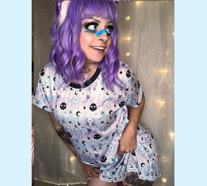 Pastel Goth Kawaii Clothing Kawaii Shirt Dress Skull Etsy