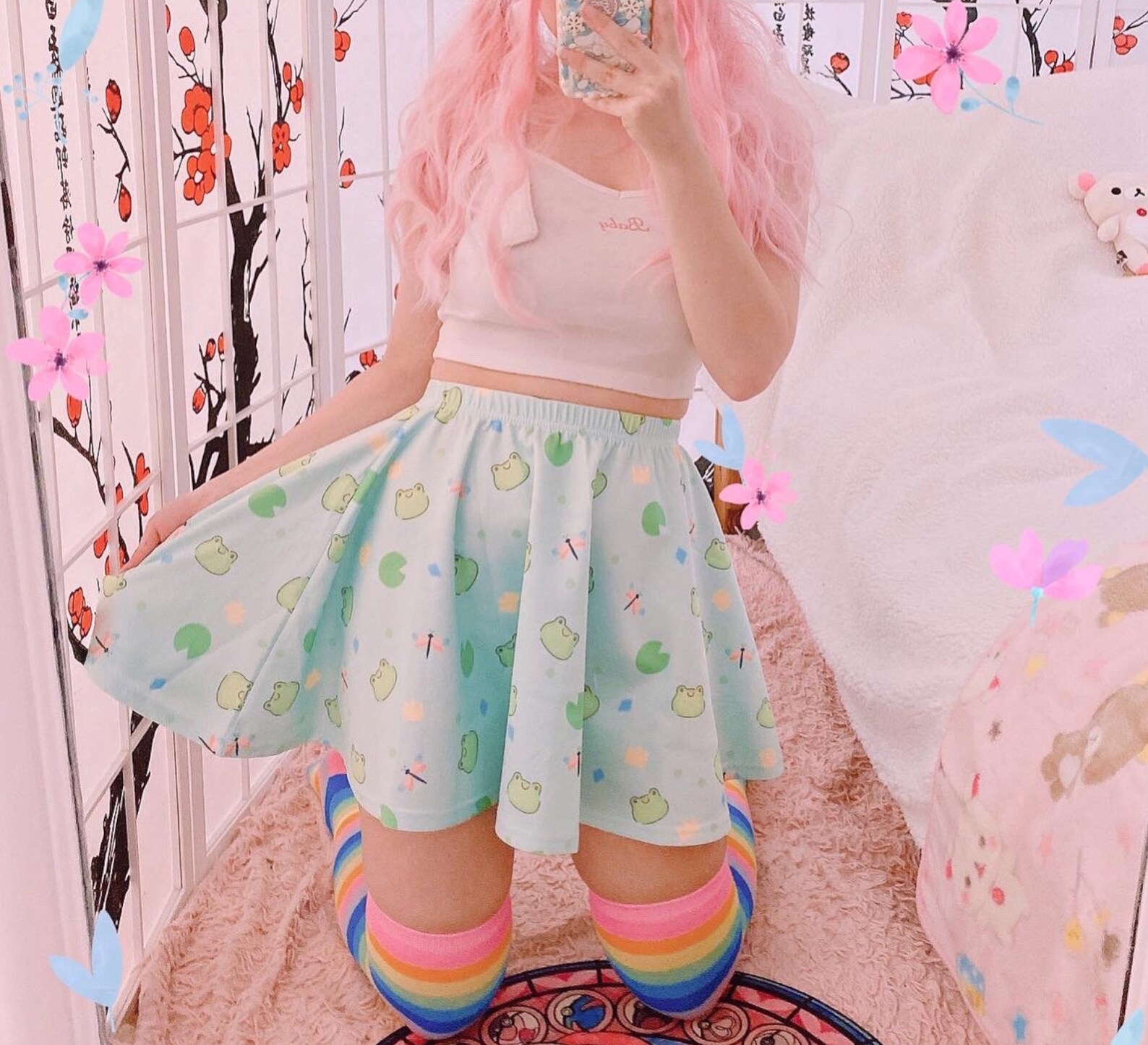 Frog Kawaii Skirt Fairy Kei Skirt Kawaii Clothing Yume Etsy