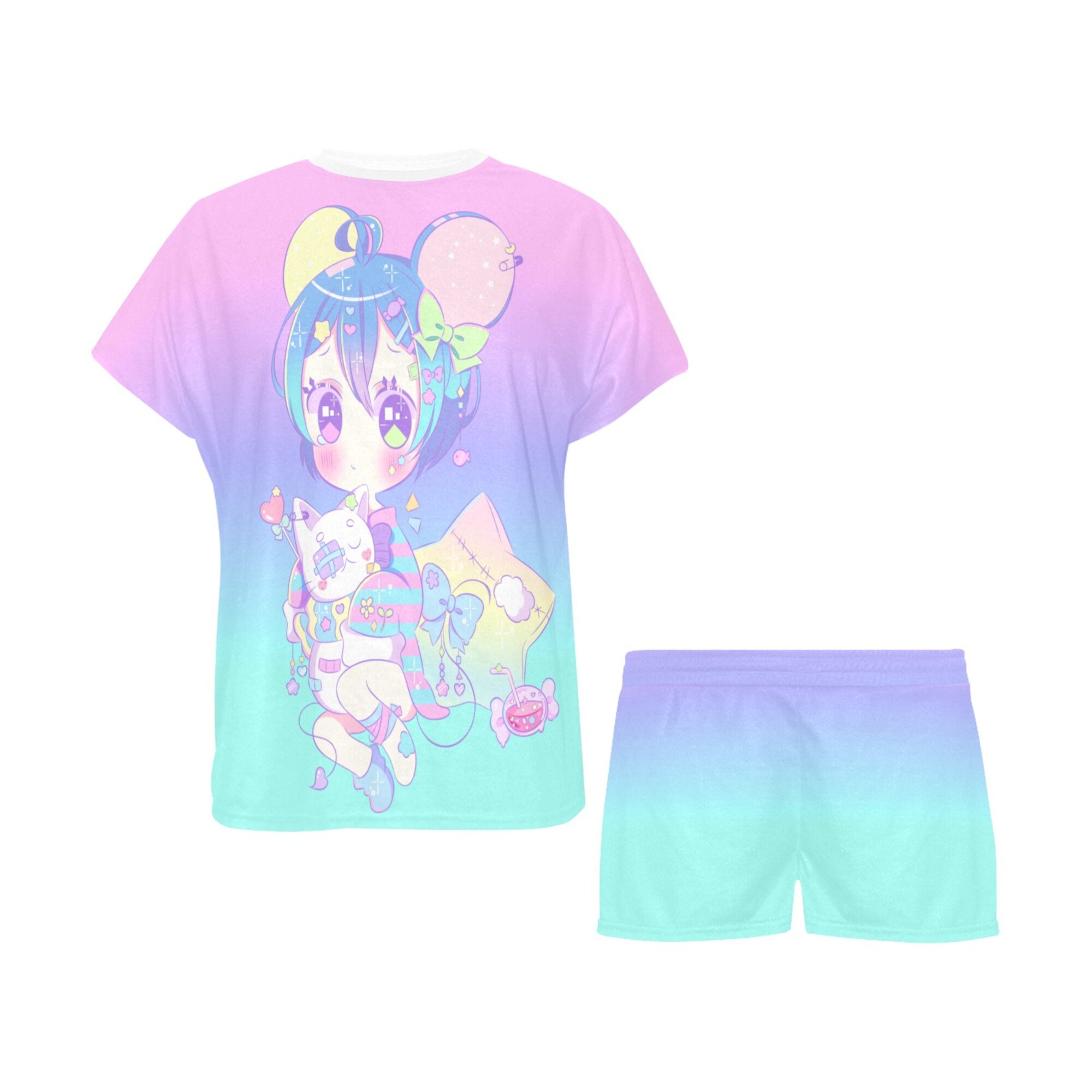 Kawaii Pajama set - Yume Kawaii clothing - Pastel Kawaii - Kawaii clothing - Kawaii chibi - Fairy kei - Kawaii shirt - Yume kawaii pajama