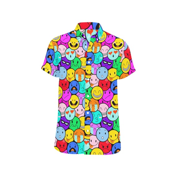 Rainbowcore Shirt Decorakei Kidcore Blouse Emoji Rainbow - Etsy